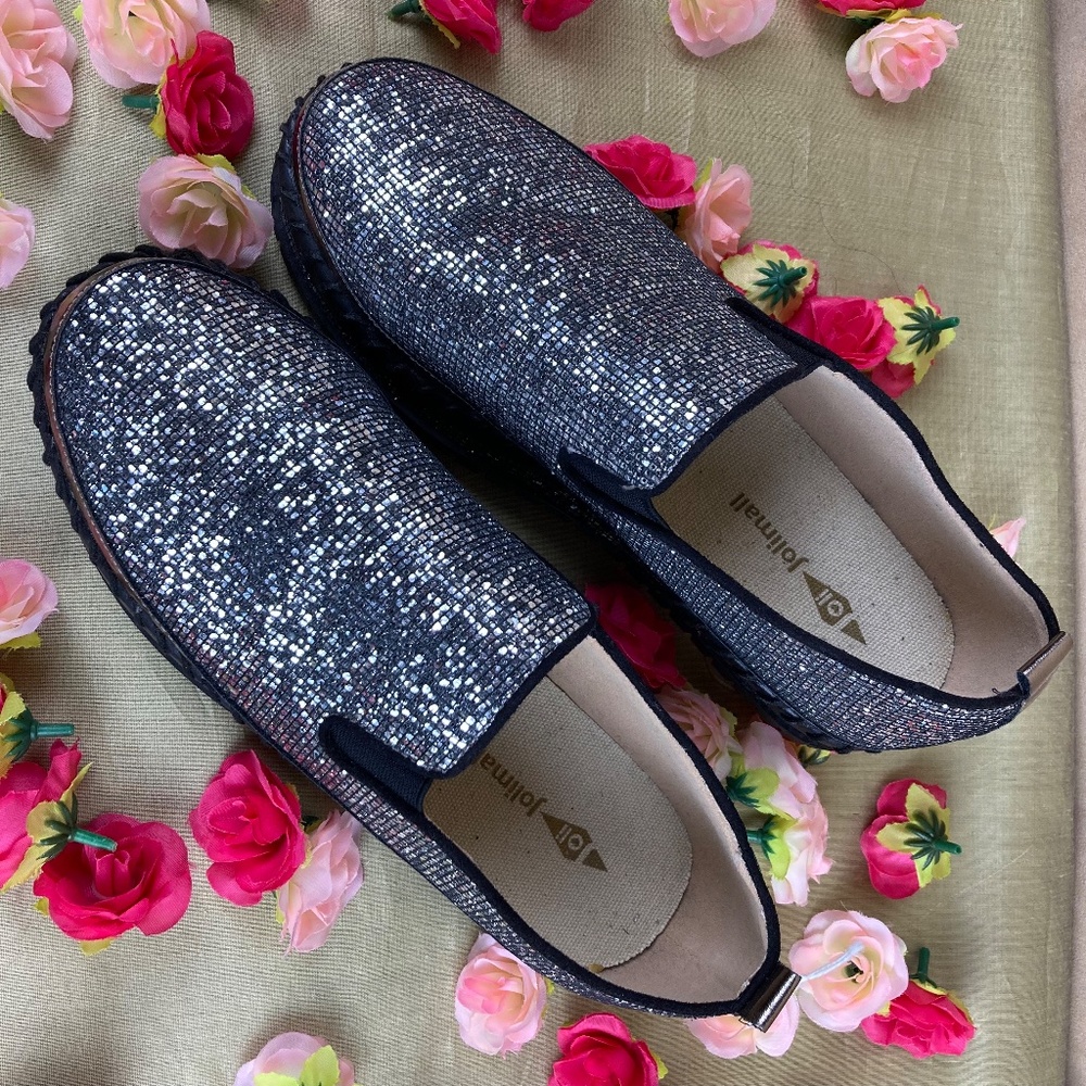 Jolimall Glitter Slip on Sneakers Sz 9 NWOT - Picture 10 of 13